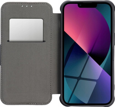 Këllëf libri Razor për iPhone 16 Pro, lëkurë eco, xhep për kartë, i zi
