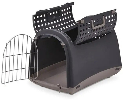 Kuti transporti për kafshë, plastike, 50x32x35 cm, gri