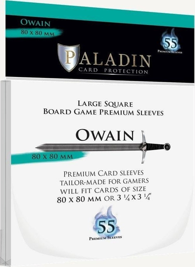 Mbrojtëse kartash Board&Dice Paladin Owain, 80x80mm, set 55 copë, transparente
