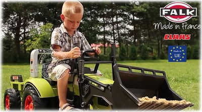 FALK Claas Arion 430 Педален Трактор со Натоварувач и Приколка