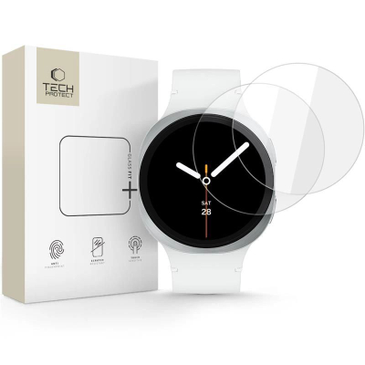 Xham mbrojtës Tech-Protect Glass Fit+, 2 copa, për Samsung Galaxy Watch 8 40mm, transparent