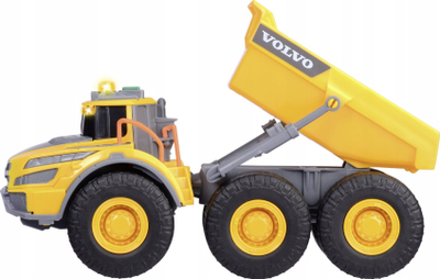 Kamion lodër Dickie Volvo Articulated Dumper Truck, 23 cm, me drita dhe zë, i verdhë