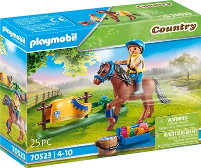 Set figurina lodër PLAYMOBIL Welsh Pony Country 70523, 25 copë, për kalamaj 4-10 vjeç, shumëngjyrësh