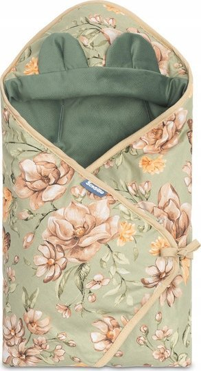 Mbështjellës për ulëse makine Sensillo Velvet Car Seat Wrap, material velvet, me lule, jeshil