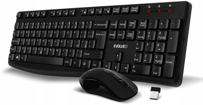 Set tastjere dhe mausi EVOLVEO K1050, pa tela, ergonomik, i zi