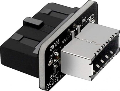 Adapter USB 3.0 GrauGear GG 18025, 19 pin header në portë Key A, 180°, i zi