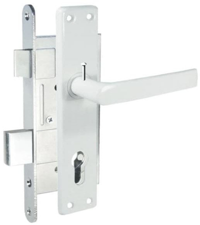 Bravë dere LOB Mortise Lock 406C 35802/2, cilindër, universale, e bardhë