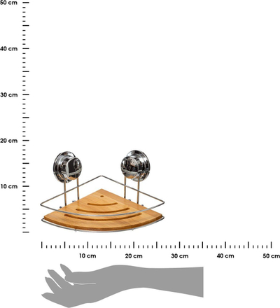 Raft këndor për banjo 5five Venterra, bambu dhe metal, montim me kupa thithëse, ngjyrë natyrale