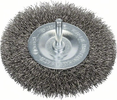 Furçë rrethore BOSCH Disc, tel i valëzuar 100 mm, për stërvitje, metalike