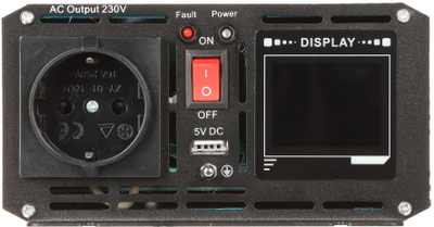 Invertor tensioni Europower INV/12/600/PS/S, 600W, 12V në 230V, gri