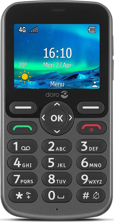 Telefon i thjeshtë Doro 5860, ekran 2.4", 4G, i zi