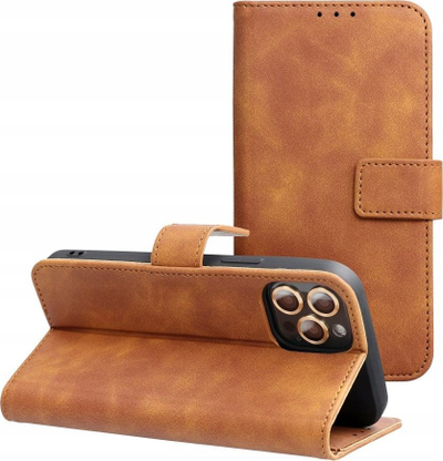 Këllëf libri Forcell Tender për Xiaomi Redmi Note 13 Pro 5G, lëkurë eko, me magnet, kafe