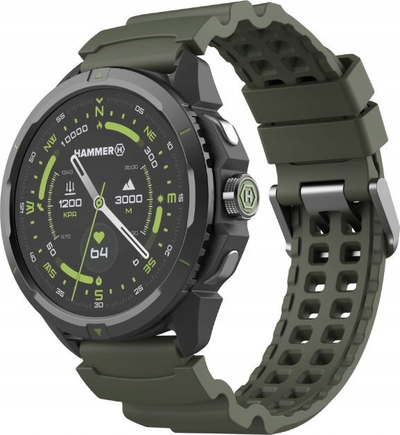 Smartwatch Hammer Watch 2 Military Edition, GPS, 5 ATM, jeshil