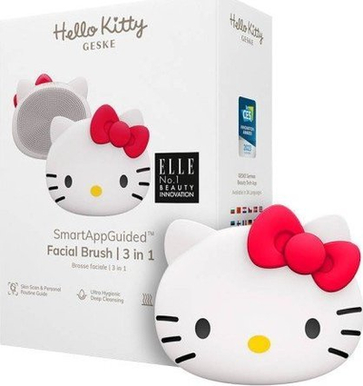 Furçë elektrike fytyre GESKE Hello Kitty SmartAppGuided 3 në 1, silikoni, lidhet me aplikacion, e bardhë
