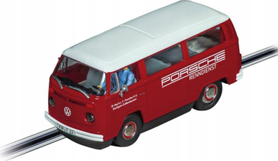 Makina slot Carrera Evolution VW Bus T2b Porsche Racing Service, shkallë 1:32, e kuqe