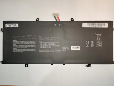 Лаптоп батерија Mitsu C41N1904, 67Wh литиум‑полимер, за Asus Zenbook UX325EA UX425EA, црна