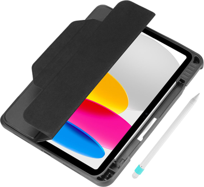 Mbrojtëse tableti DEQSTER Rugged MAX, për iPad 10.9" 10th Gen, me mbajtëse stylus, e zezë