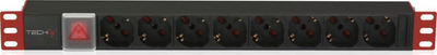 Prizë Techly PDU 19 "1U 8x Schuko, 2 m, e zezë