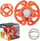 Lodër dhëmbore Nattou Silicone Ball, 2 në 1, set 2 copë, portokalli gri