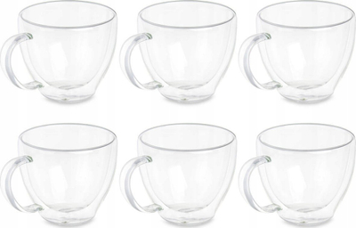 Set filxhanësh qelqi borosilikat, 140ml, set 6 copë, transparent
