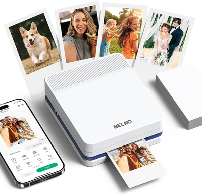 Printer i vogël portabël NELKO PP03, Bluetooth, 600 dpi, i bardhë