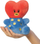 Lodër pelushi BT21 TATA Palm Pal, 5", e kuqe