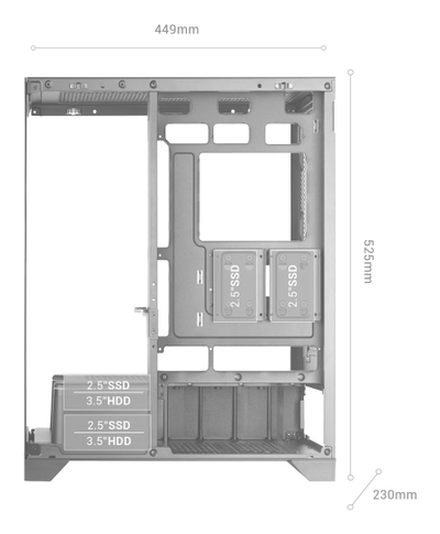 Kullë PC Mars Gaming MCPRISMA, Mid Tower, ARGB, e zezë