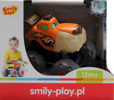 Lodër makinë Monster Truck Smily Play Leopard SP84359 AN01, me tërheqje mbrapa, plastike, shumëngjyrëshe