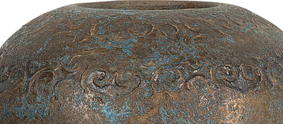 Vazo dekorative NIDA Gold with Turquoise, qeramike, stil i vjetër, ari dhe turkeze