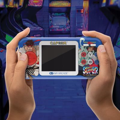 Konzolë dore DreamGEAR My Arcade Street Fighter II Pocket Player Pro, ekran i ndritshëm, sistem lojrash, shumëngjyrëshe