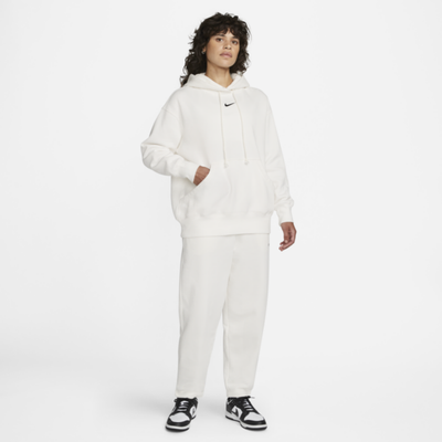 Bluzë me kapuç Nike Chelsea Phoenix Fleece, oversize, për goca, e bardhë Sail