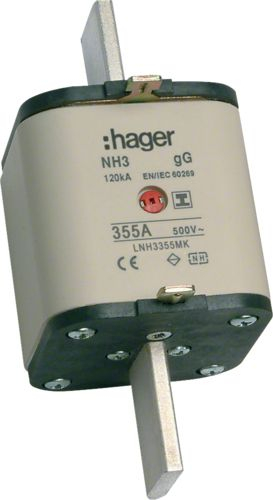Siguresë Hager NH3 LNH3355MK, 355A, 500V gG, e bardhë