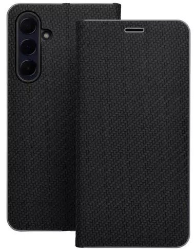 Kabull telefonit LUNA Book Carbon për Xiaomi Redmi Note 15 Pro Plus 5G, me kapak tip libër, e zezë