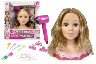Set lodrash flokësh Artyk Toy Hairstyling Set, kokë për krehje, shumëngjyrëshe