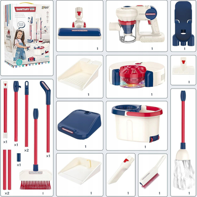 Set pastrimi lodër Sanitary Ware, 8 në 1, me fshesë me korrent dhe robot pastrues, shumëngjyrësh