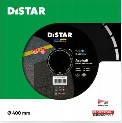 Disk diamant Milwaukee DISTAR Asphalt, 400mm, vrimë 25.4mm, i zi