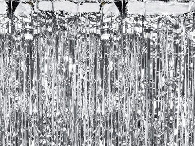 Perde dekorative feste universale, 90x250 cm, argjendtë
