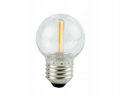 Llambë LED Ledom G45, E27, 1W 2700K, transparente