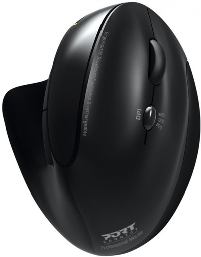 Mi kompjuteri Port Designs 900706 BT, ergonomik, RF dhe Bluetooth, 1600 DPI, i zi