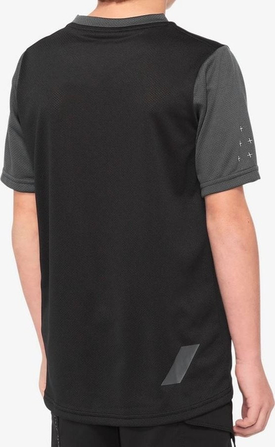 Bluzë sportive 100% RIDECAMP Youth Jersey, me mëngë të shkurtra, për kalamaj, blu e errët