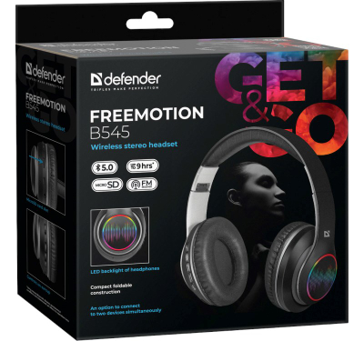 Kufje Defender FREEMOTION B545, Wireless, të kuqe