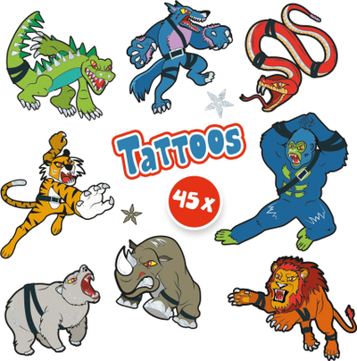 Set tatuazhesh për kalamajt SES Creative 14287, 45 copë, me efekt metalik, shumëngjyrësh