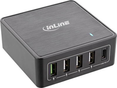 Karikues tavoline InLine 31515, 60W, 4x USB A, USB C PD QC 3.0, i zi