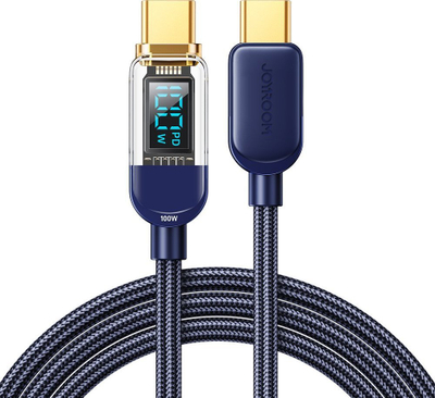Kabllo USB Joyroom JYR645, USB C në USB C, 1.2m, 100W, blu