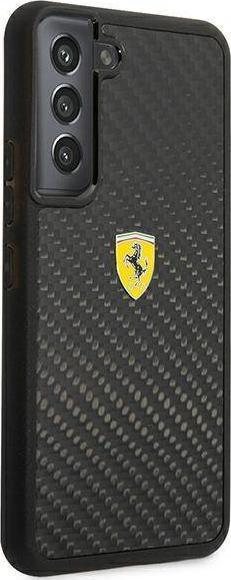 Mbrojtëse telefoni Ferrari FEHCS22MFCAK, për Galaxy S22+ S906, karbon i vërtetë, e zezë