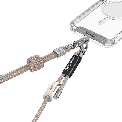 Lanyard universal për telefon Skinarma Dyno, i rregullueshëm, me karabinë metal, bezhë