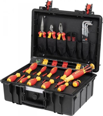 Set veglash elektrike Wiha WHA45530 L, 18 copë, me kuti, i zi
