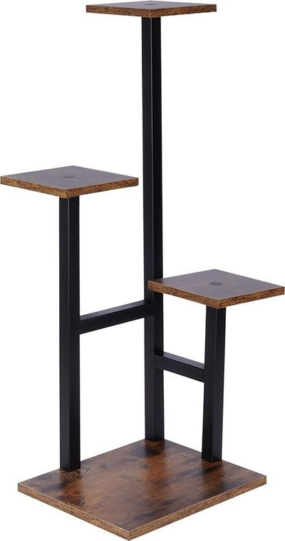 Метална стојалка за растенија Plant Stand, 4 нивоа, 84 cm, црна