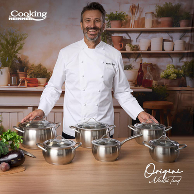 Tenxhere Heinner ORIGINI by Chef Nicolai Tand, 3.3L, 20x11cm, inoks me kapak xhami, argjend