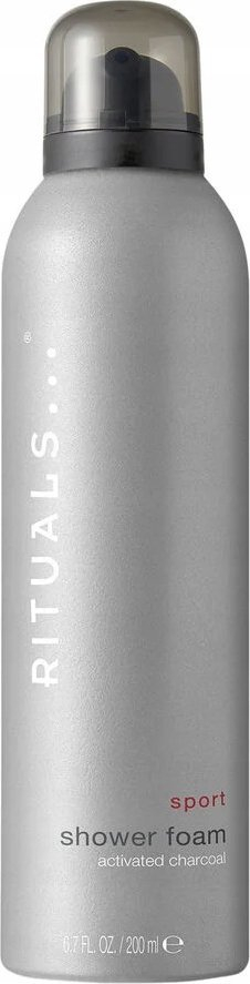 Shkumë dushi Rituals Sport, 200 ml, me qymyr aktiv, ngjyrë argjendi